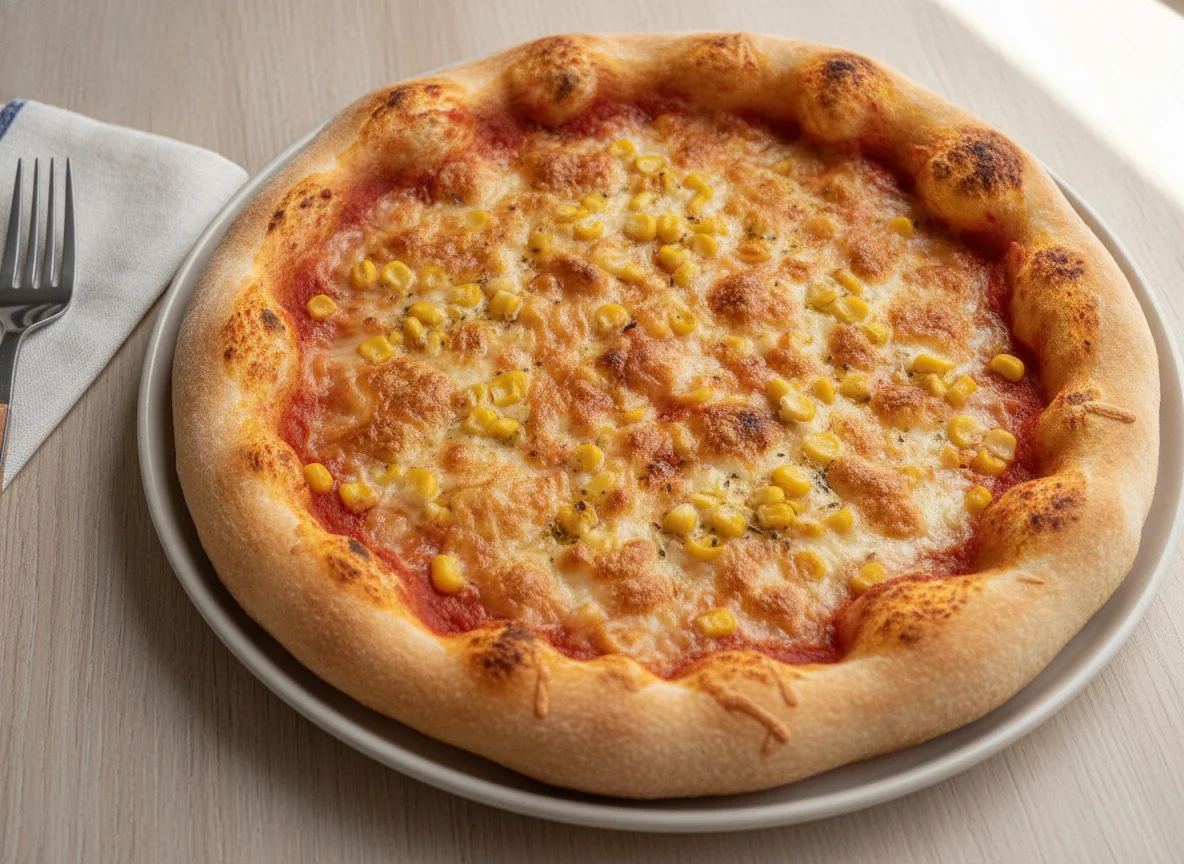 Hausgemachte Pizza mit Mais und Käse photo
