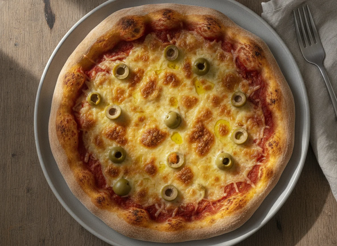 Hausgemachte Pizza mit Oliven photo
