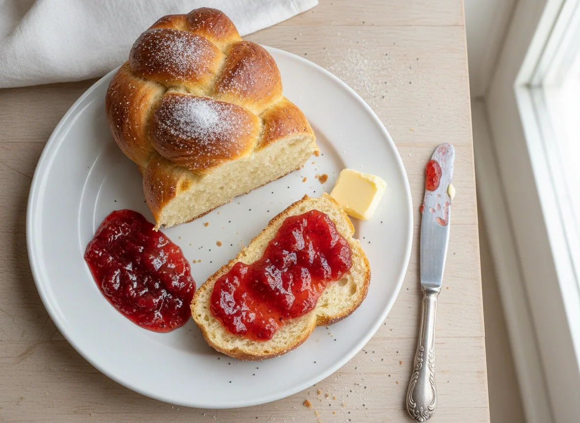 Hefezopf mit Marmelade photo