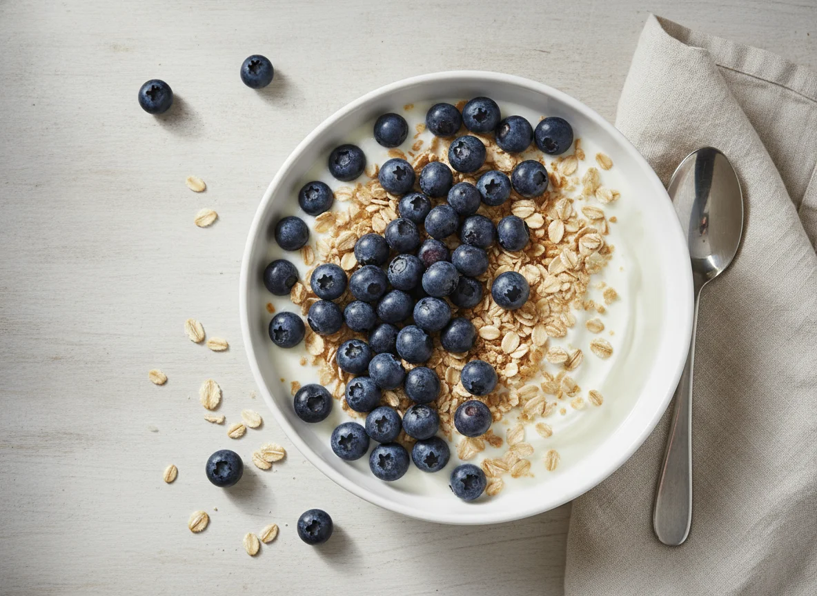 Heidelbeer-Müsli mit Joghurt photo