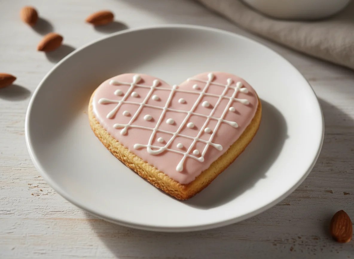 Herzförmiger Keks mit Zuckerguss photo