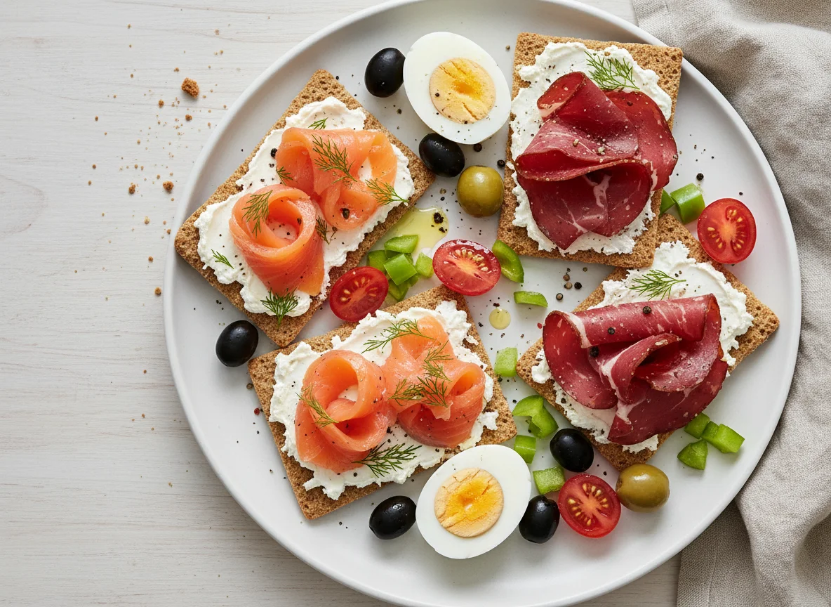 Herzhaftes Knäckebrot-Frühstück photo