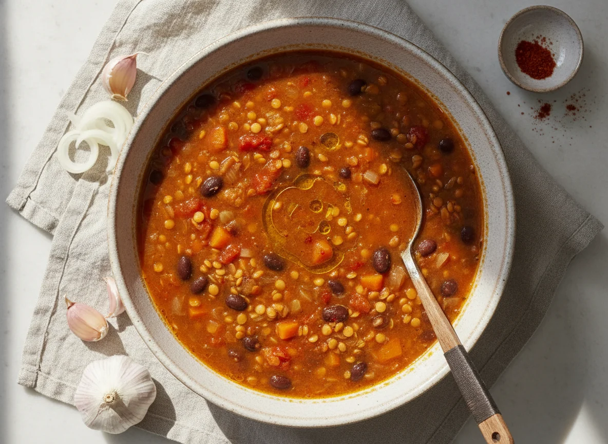 High Protein Linsen-Bohnen-Suppe photo