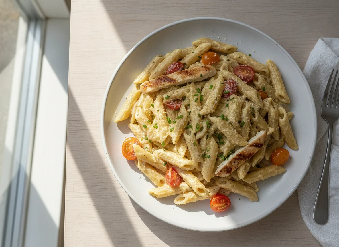 High Protein Pasta Alfredo photo