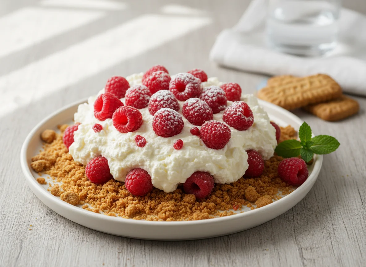 Himbeer-Keks-Dessert photo
