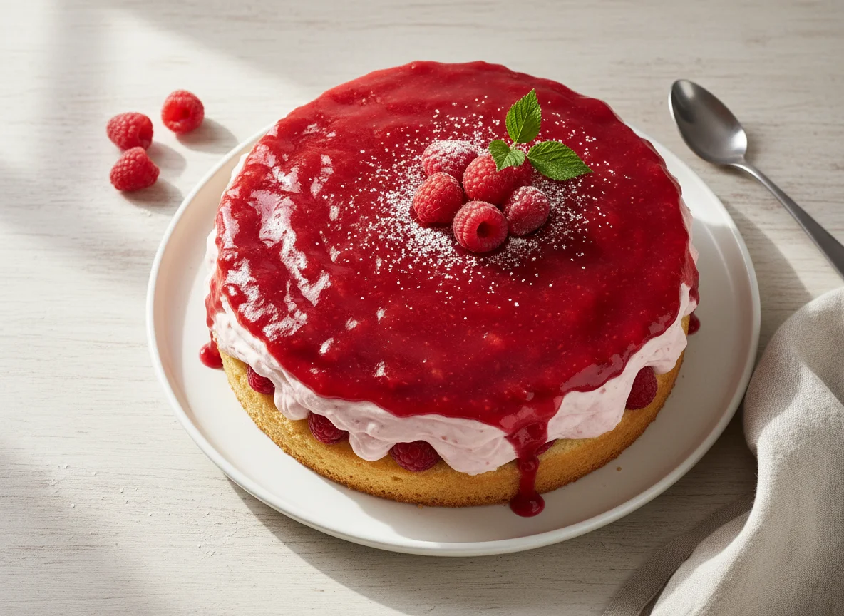 Himbeer-Sahne-Kuchen photo