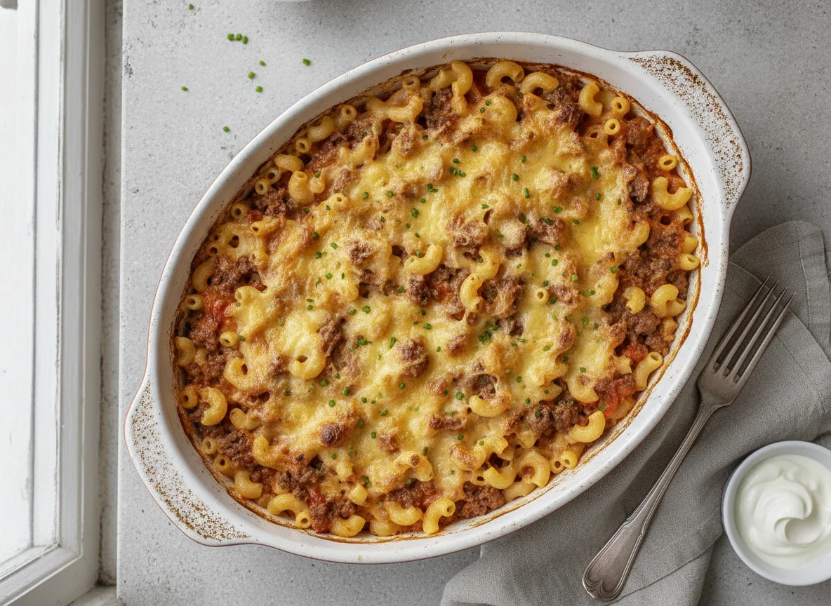 Hörnliauflauf mit Hackfleisch photo