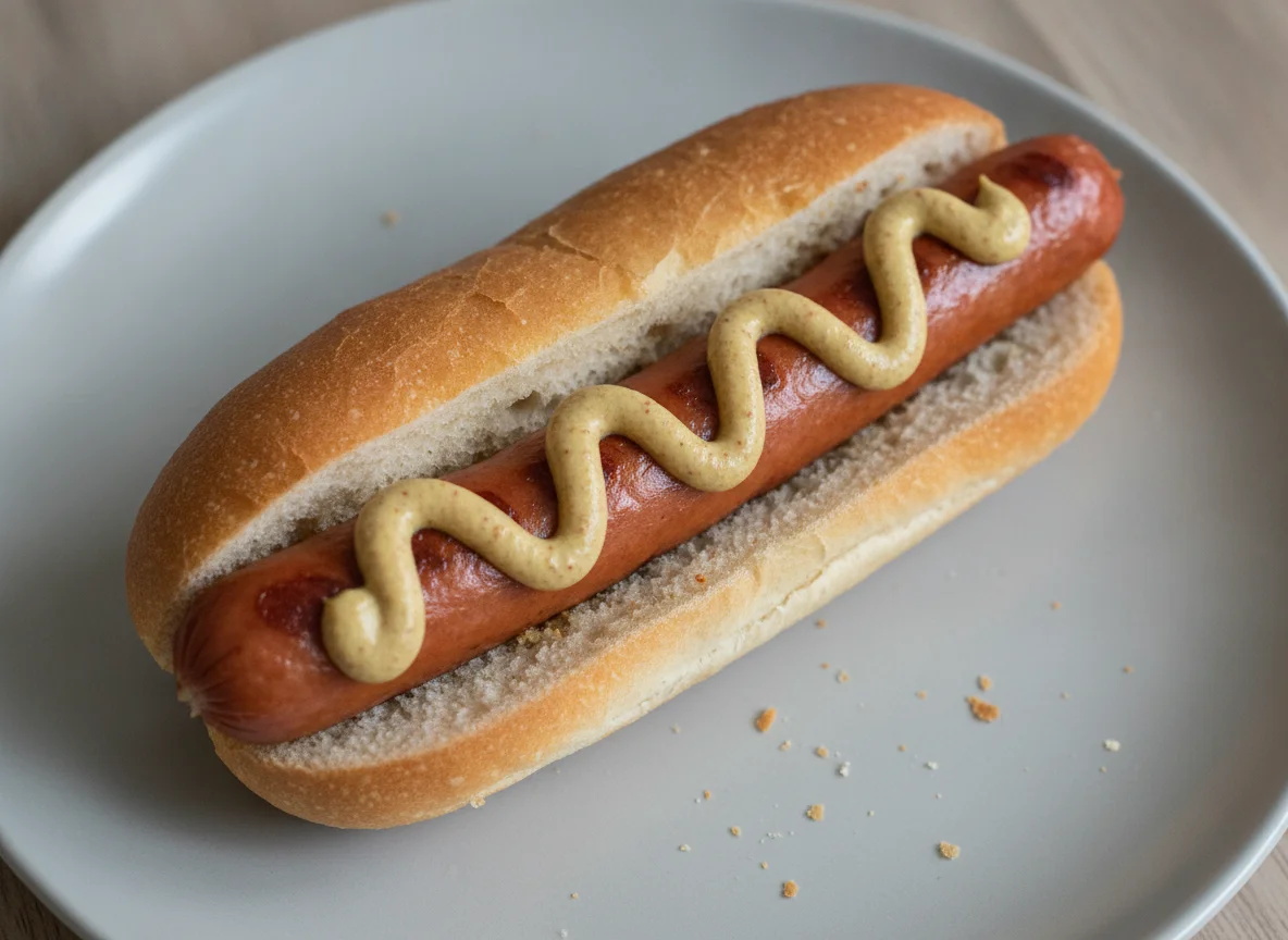 Hot Dog im Brötchen photo