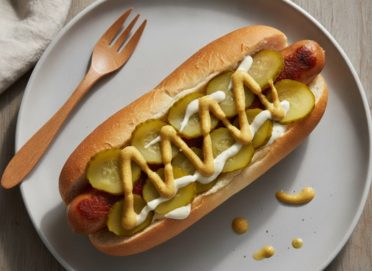 Hot Dog mit Gewürzgurken photo
