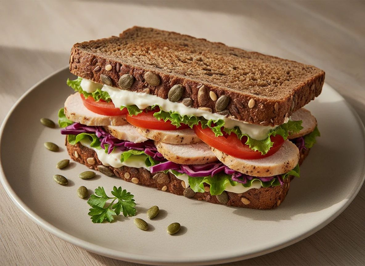 Huhn & Kürbiskern Sandwich photo