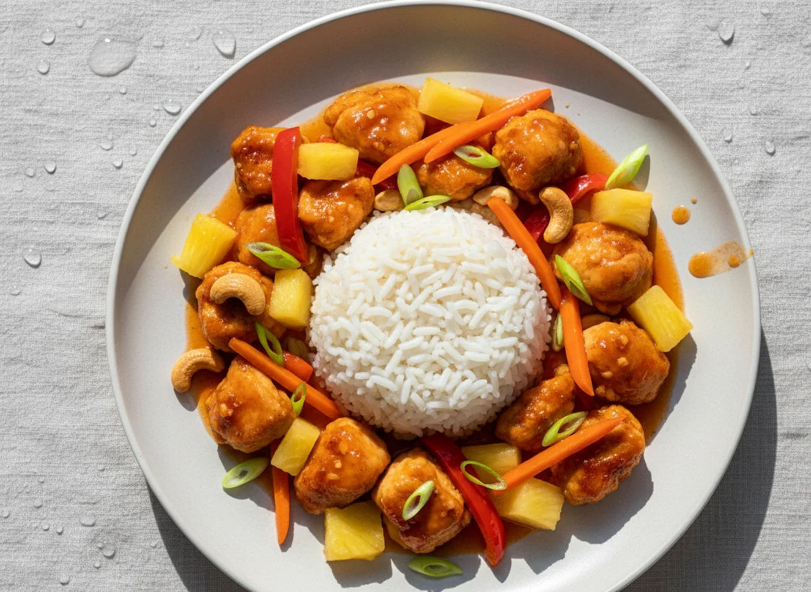 Huhn Süss-Sauer mit Reis photo