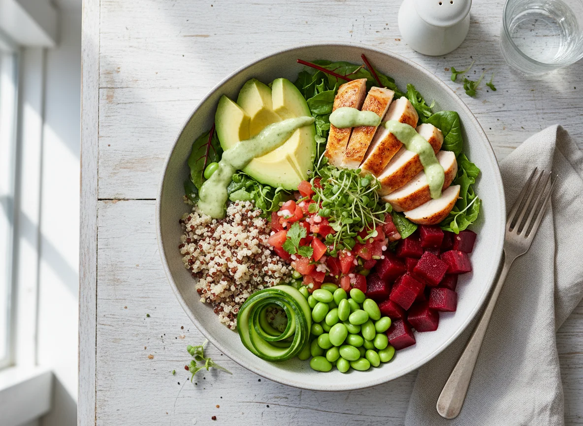 Hühnchen-Avocado-Bowl photo