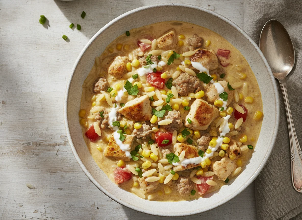 Hühnchen-Orzo-Eintopf photo