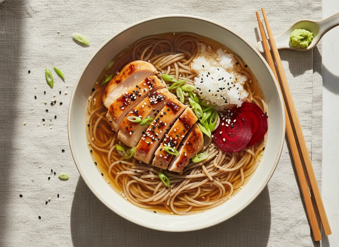 Hühnchen-Soba-Nudelsuppe photo