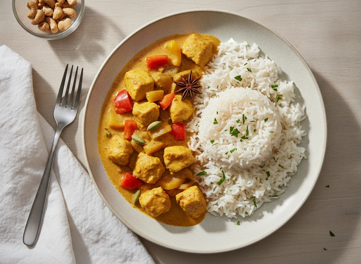 Hühnercurry mit Basmatireis photo