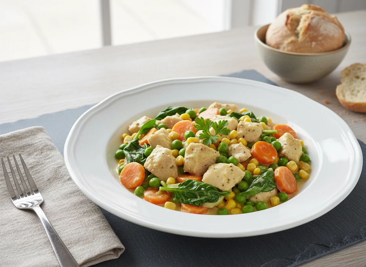 Hühnerfrikassee mit Gemüse photo