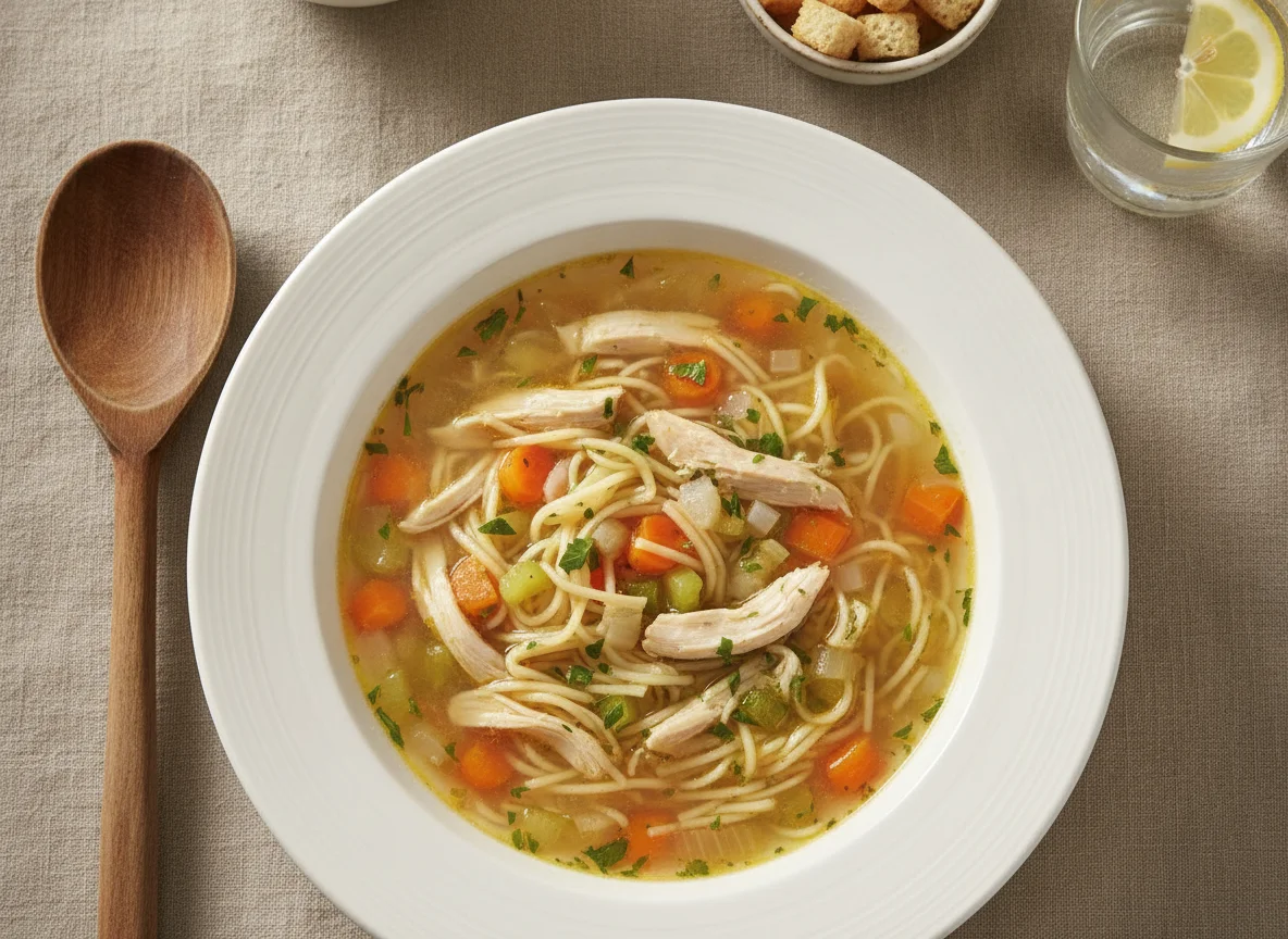 Hühner-Gemüse-Nudelsuppe photo