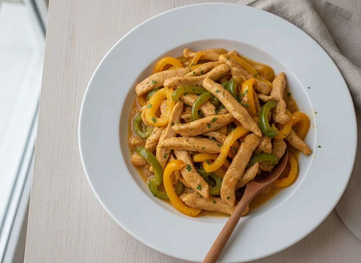 Hühnergeschnetzeltes mit Paprika photo
