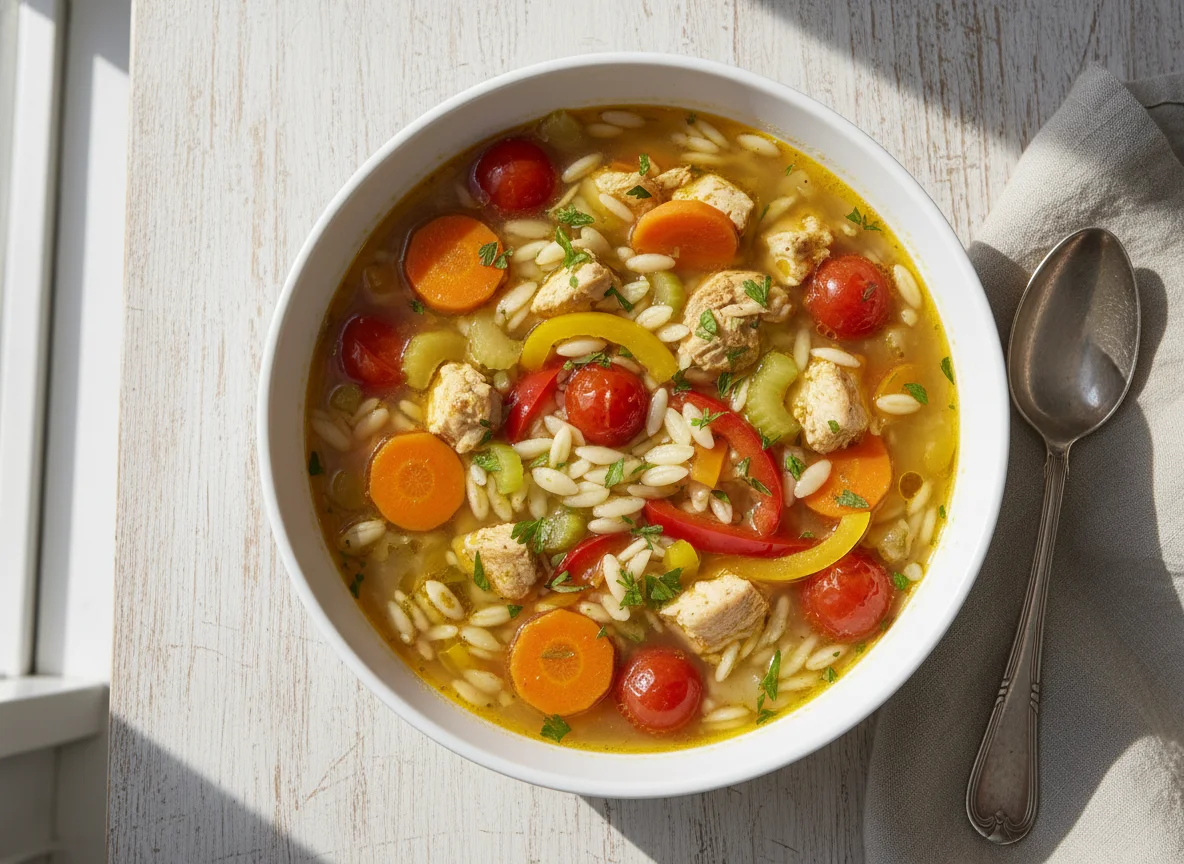 Hühner-Orzo-Suppe photo