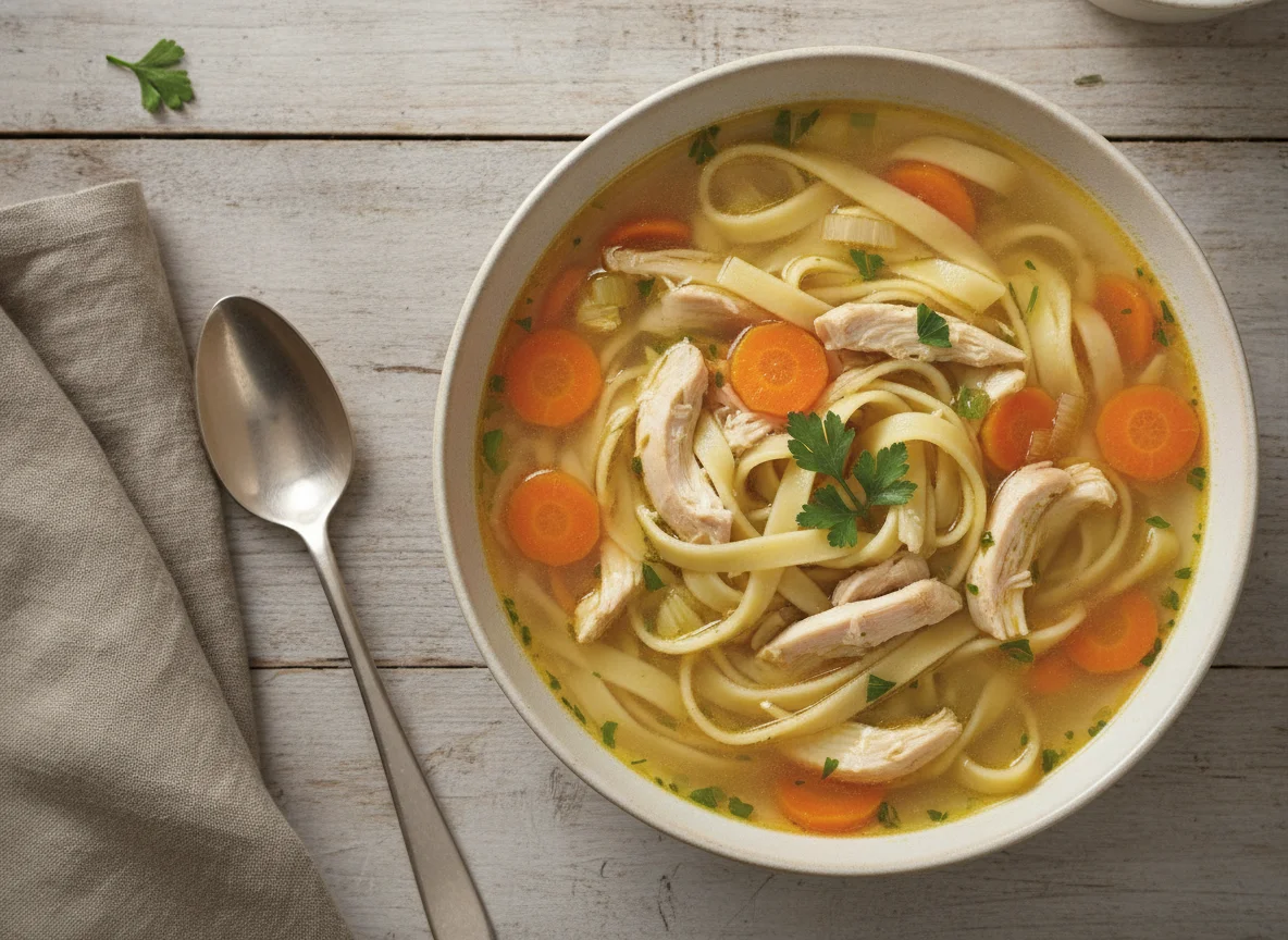 Hühnersuppe mit Bandnudeln photo