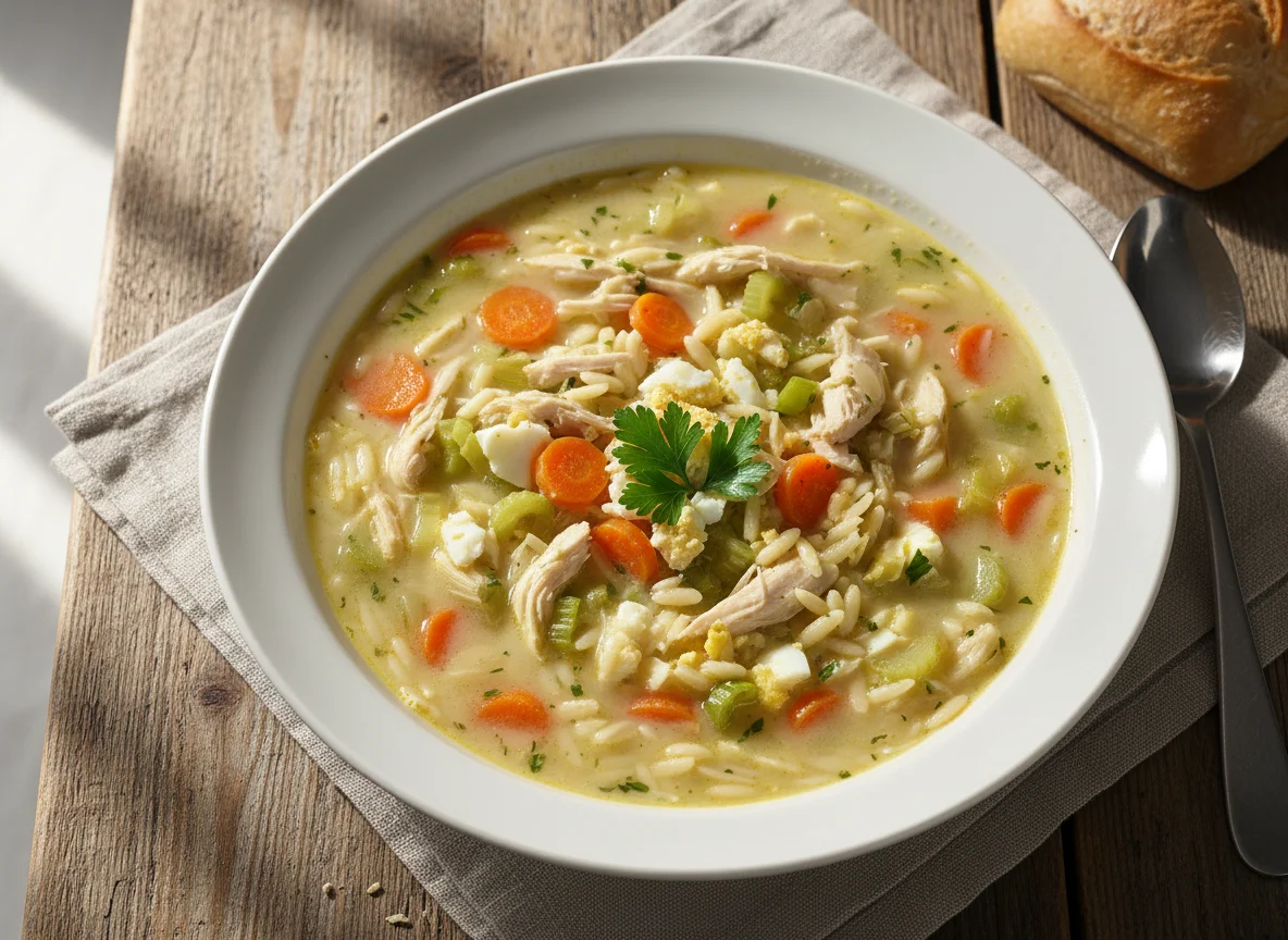 Hühnersuppe mit Gemüse und Nudeln photo