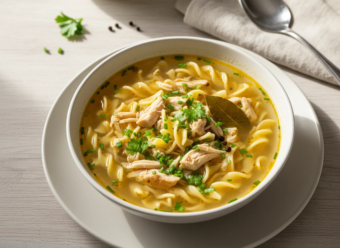 Hühnersuppe mit Nudeln photo