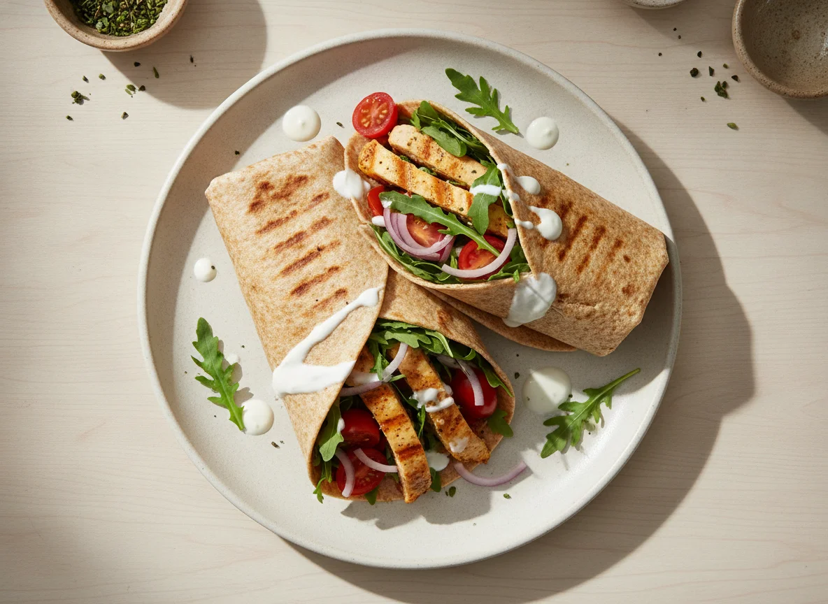 Hühner-Wrap mit Gemüse photo