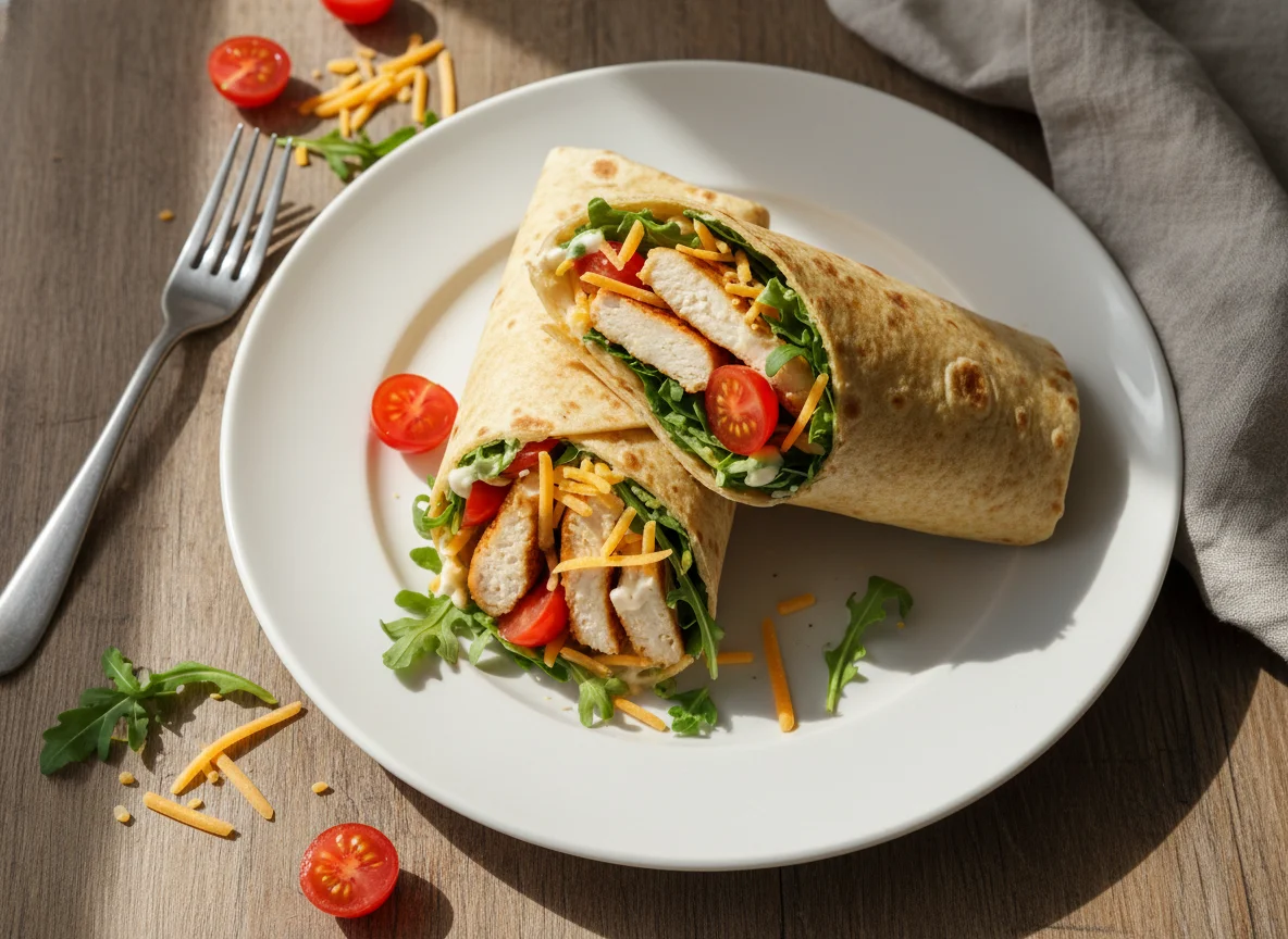 Hühner-Wrap mit Kirschtomaten photo