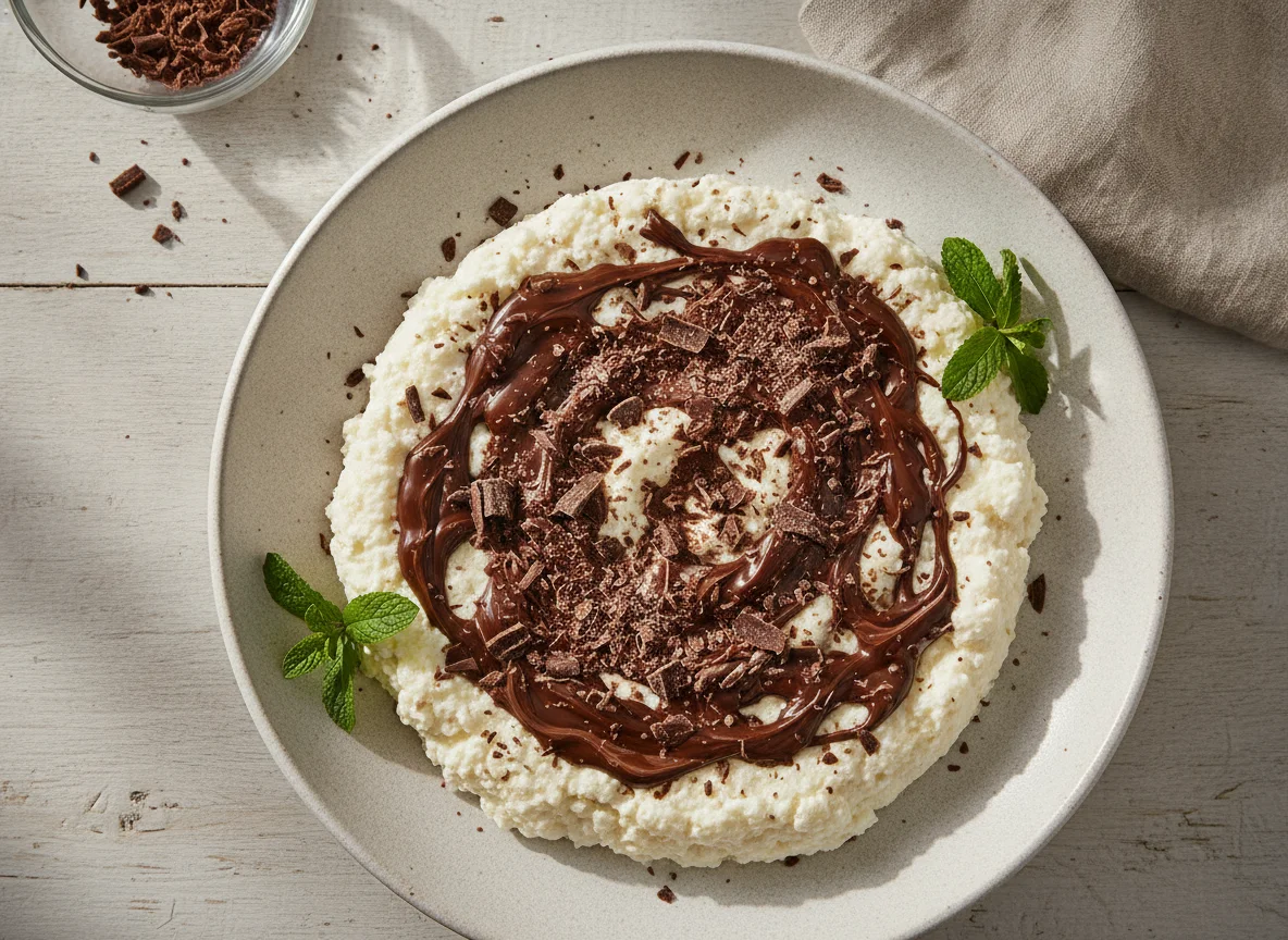 Hüttenkäse-Dessert mit Schokolade photo