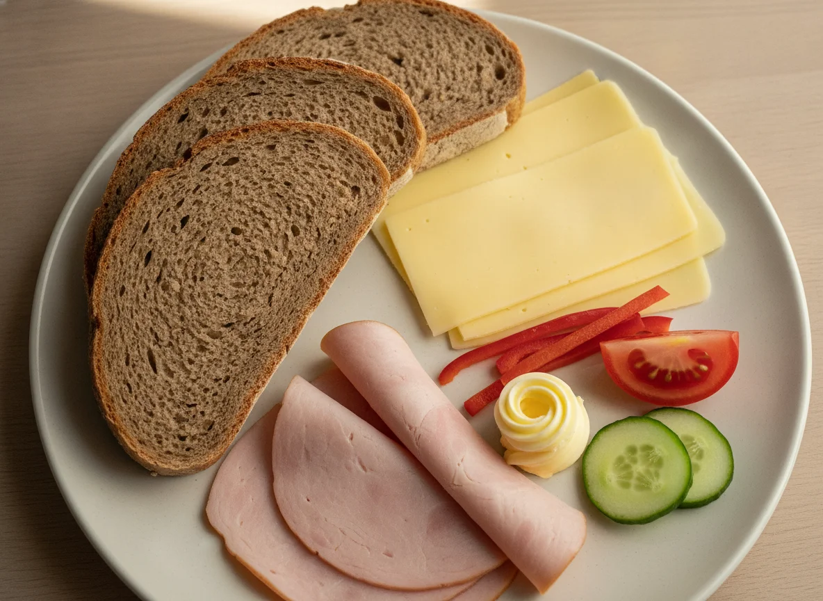Jausenteller mit Brot photo