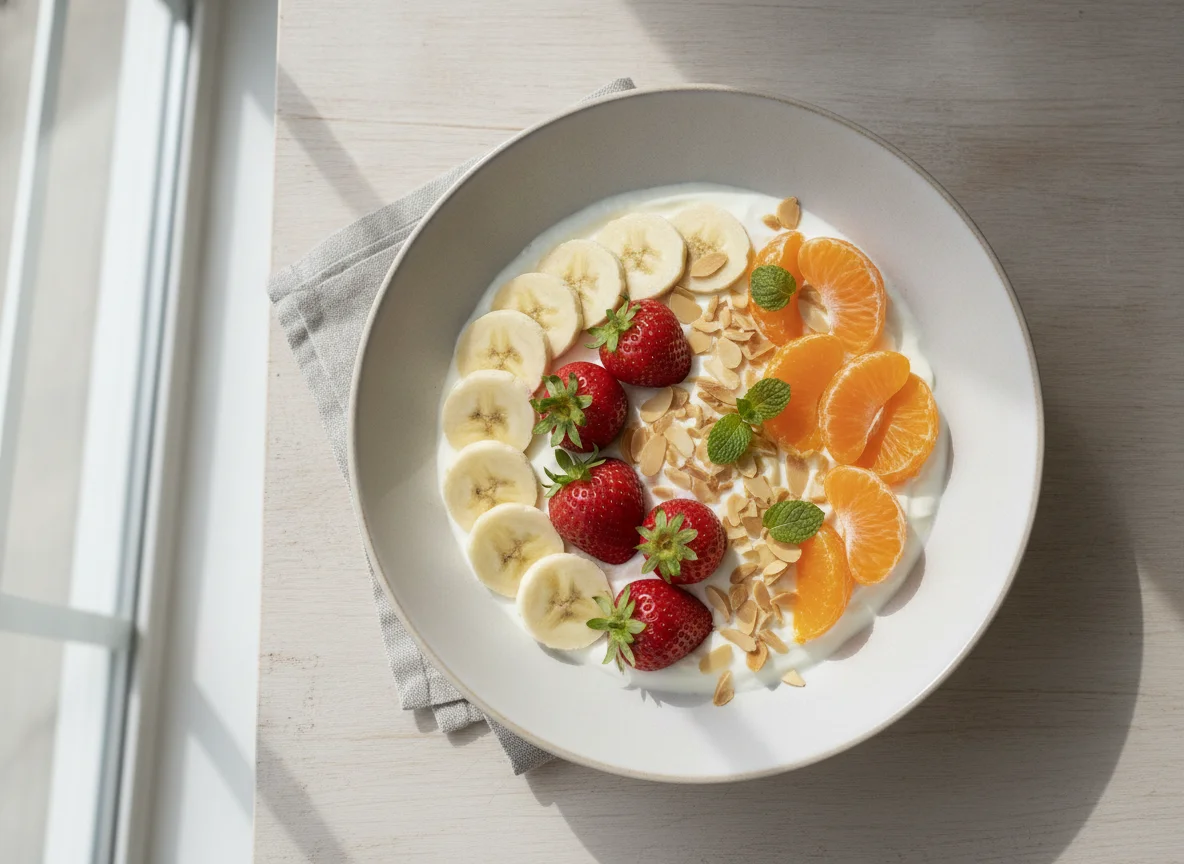 Joghurt mit frischen Früchten photo