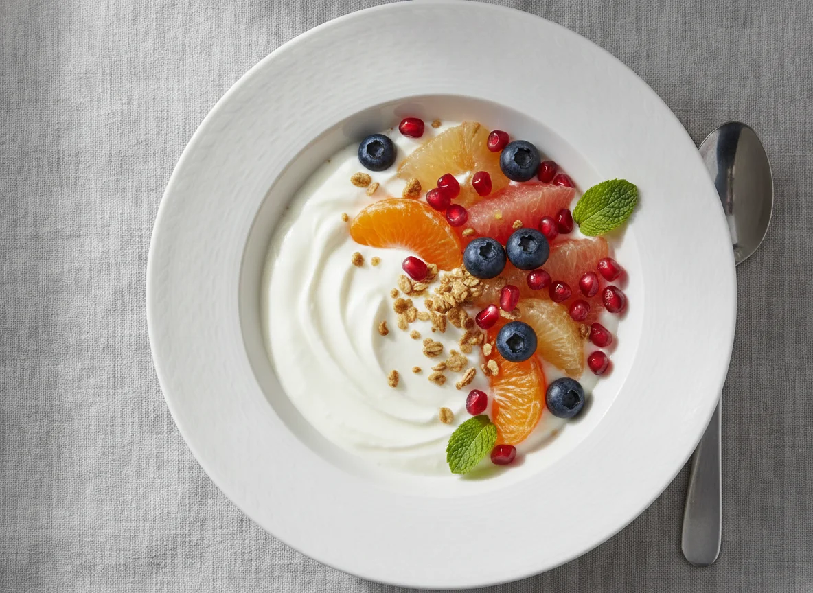Joghurt mit gemischten Früchten photo
