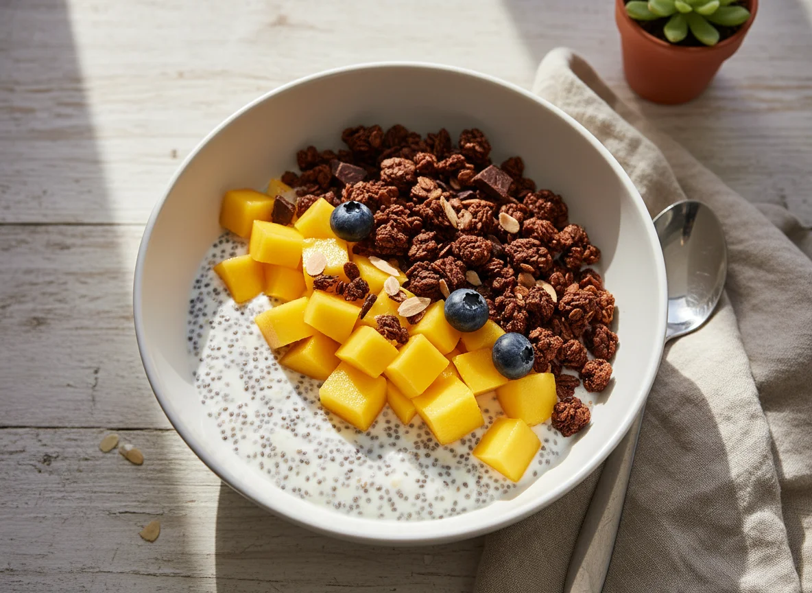 Joghurt mit Mango und Granola photo