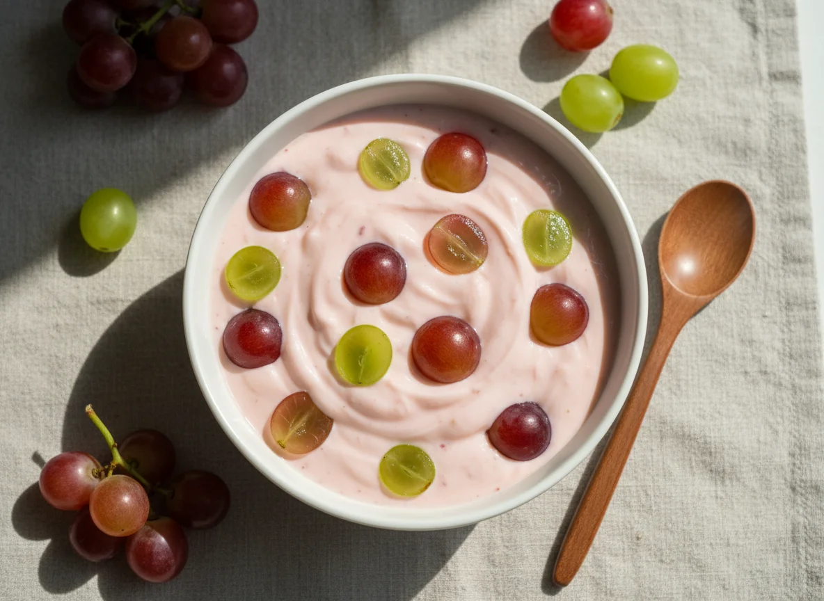 Joghurt mit Trauben photo