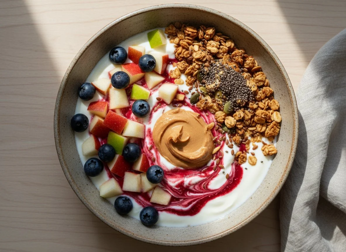 Joghurt-Bowl mit Früchten und Müsli photo