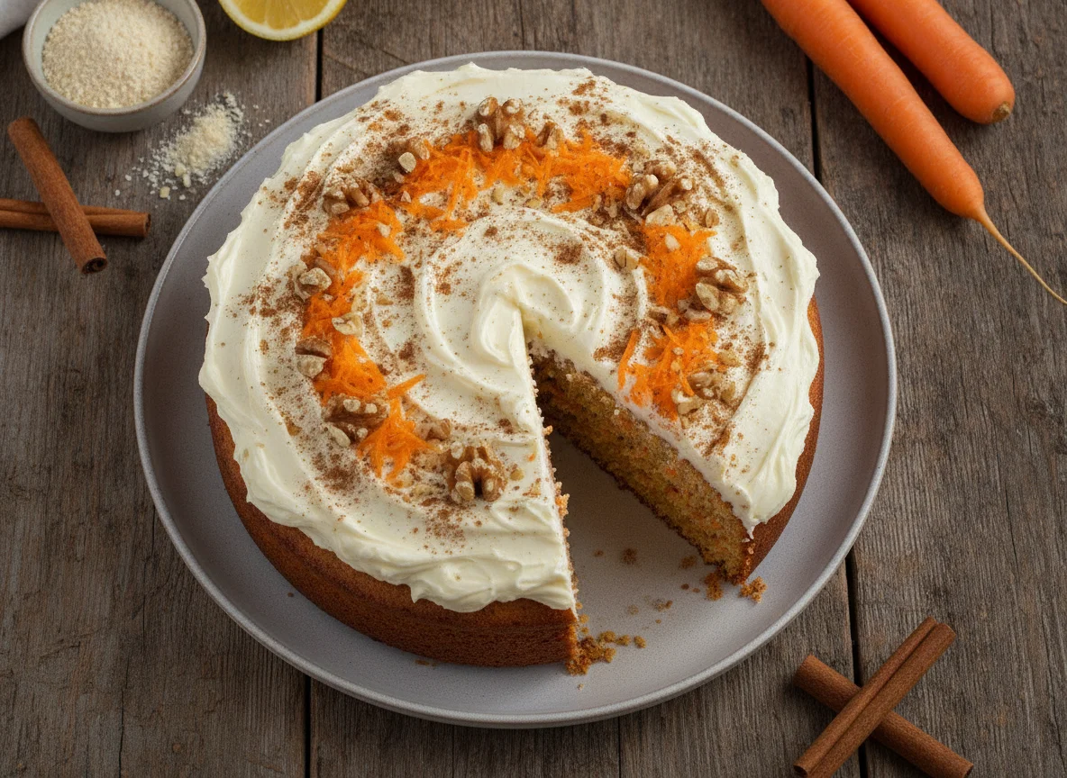 Karottenkuchen mit Frosting photo