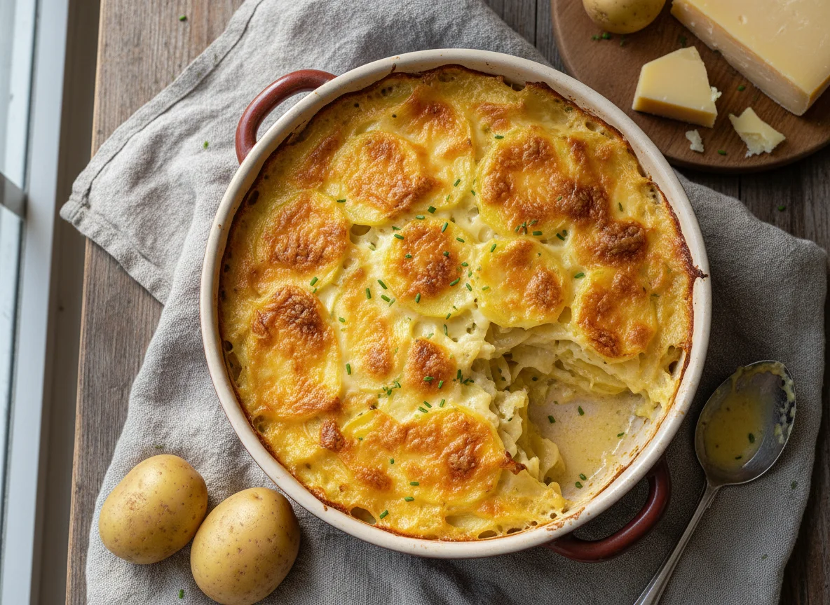 Kartoffelauflauf mit Käse photo
