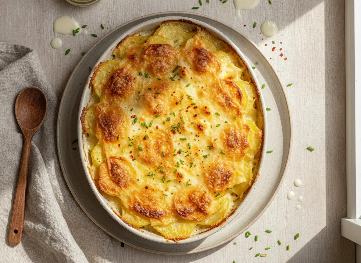 Kartoffelauflauf mit Sahnesauce photo