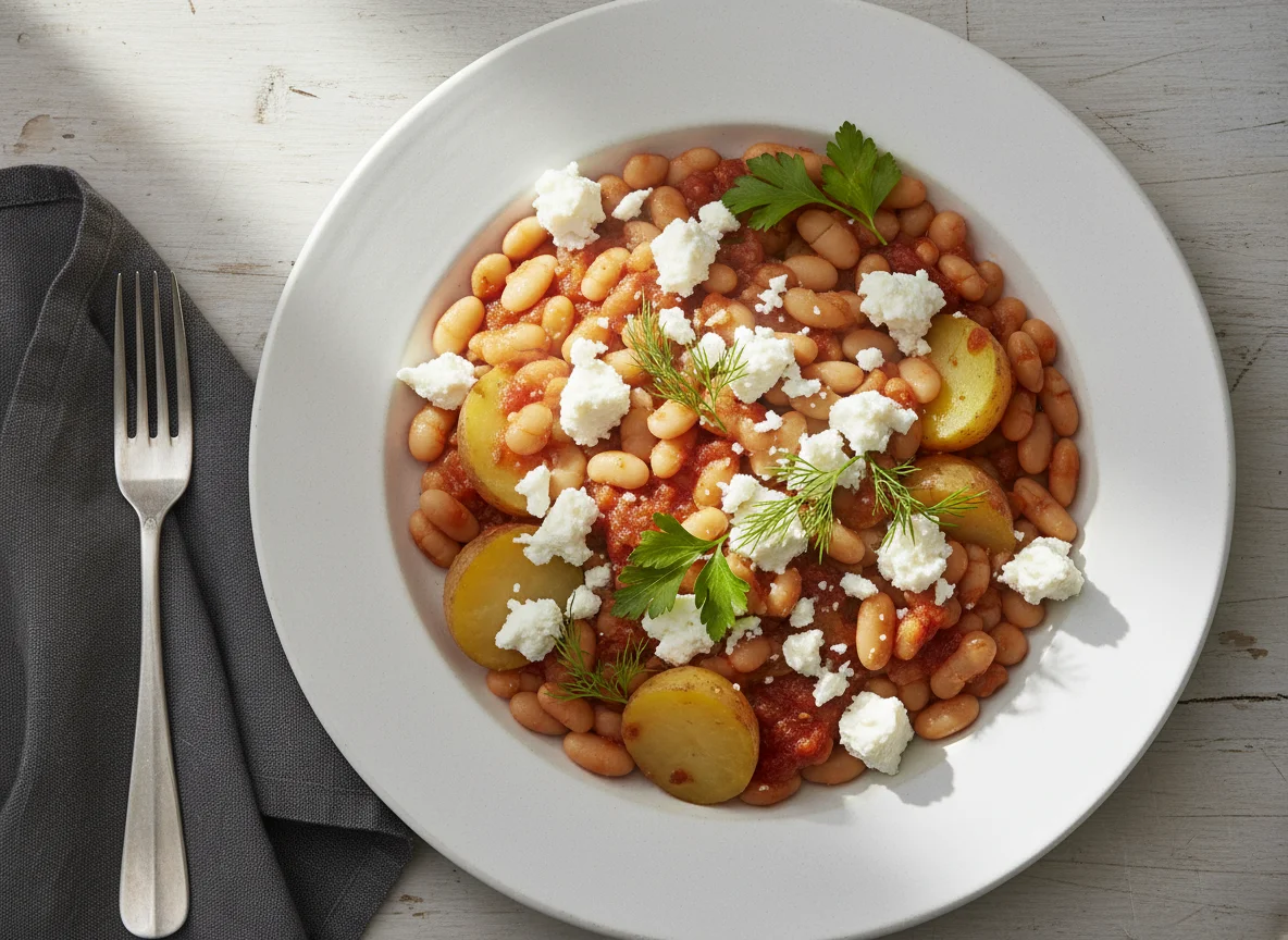 Kartoffel-Bohnen-Feta-Salat photo
