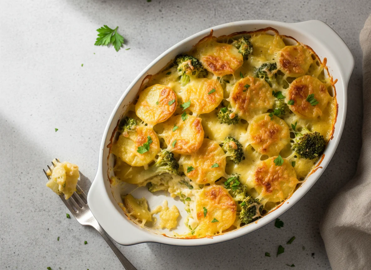 Kartoffel-Brokkoli-Auflauf mit Käsesauce photo