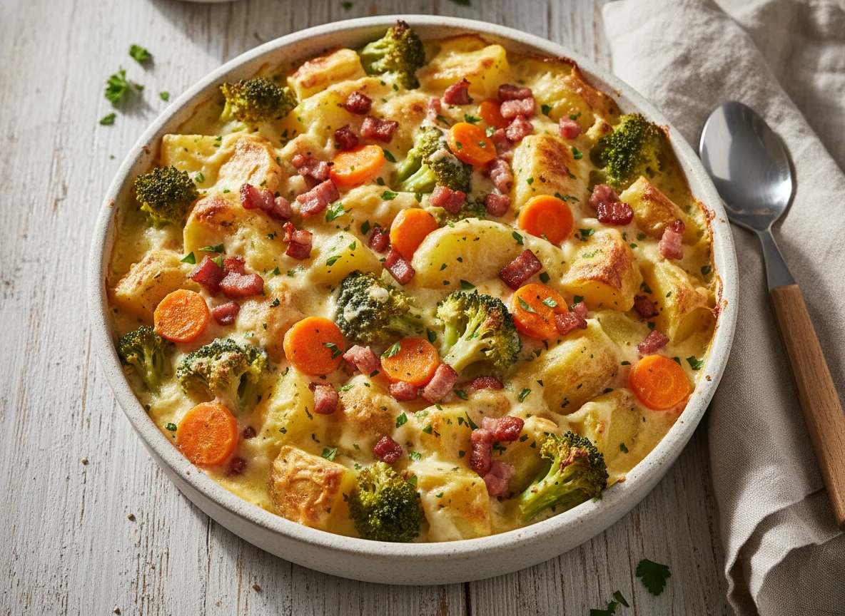 Kartoffel-Brokkoli-Auflauf mit Sahnesauce photo