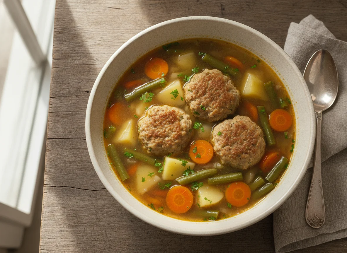 Kartoffeleintopf mit Fleischklößchen photo