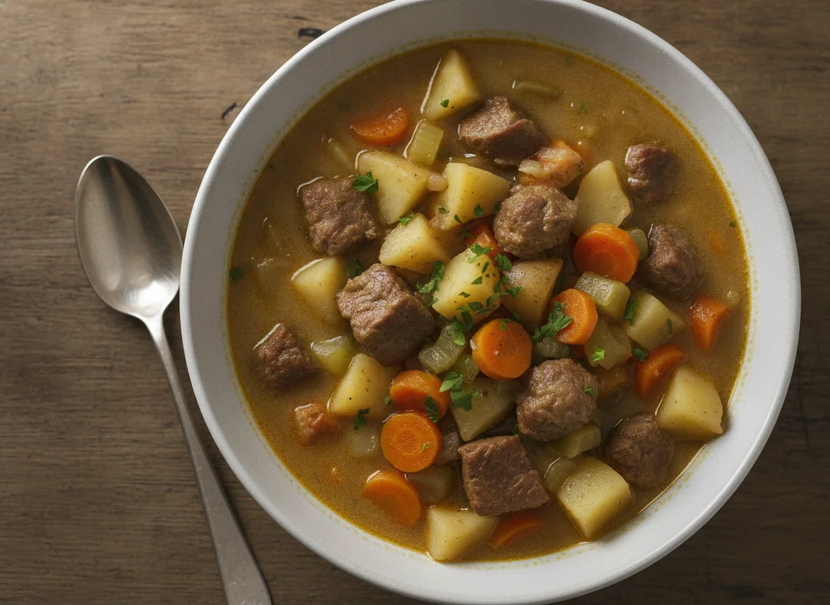 Kartoffeleintopf mit Rindfleisch photo