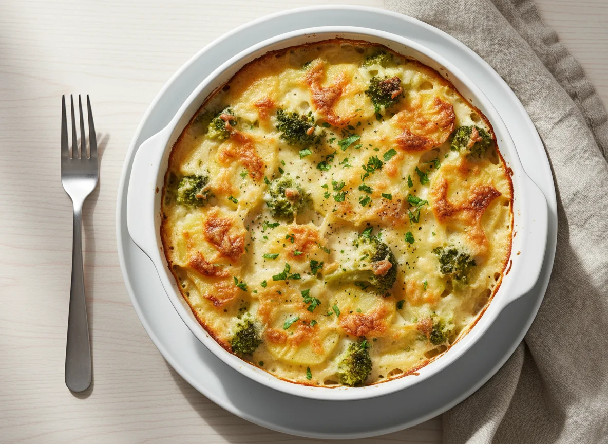 Kartoffelgratin mit Brokkoli photo