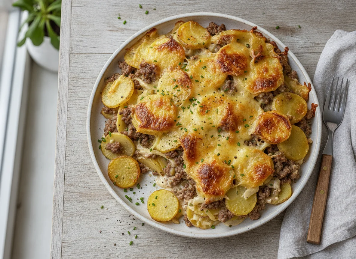 Kartoffelgratin mit Hackfleisch photo