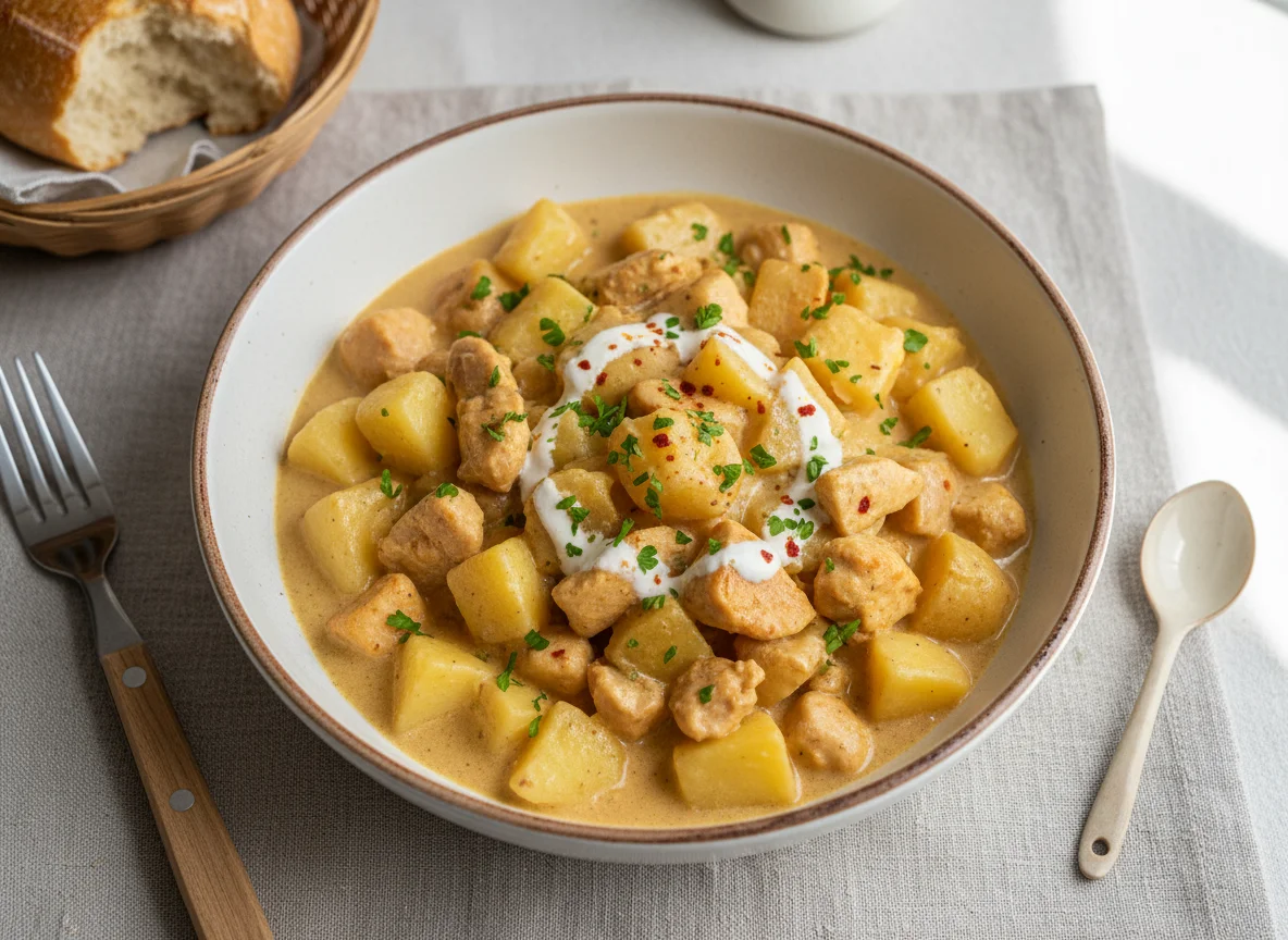 Kartoffel-Gulasch mit Sahnesauce photo