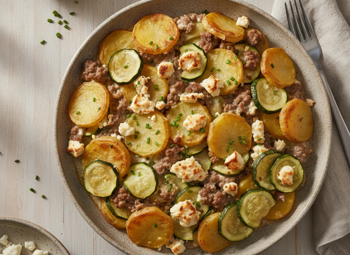 Kartoffel-Hackfleisch-Auflauf mit Feta photo