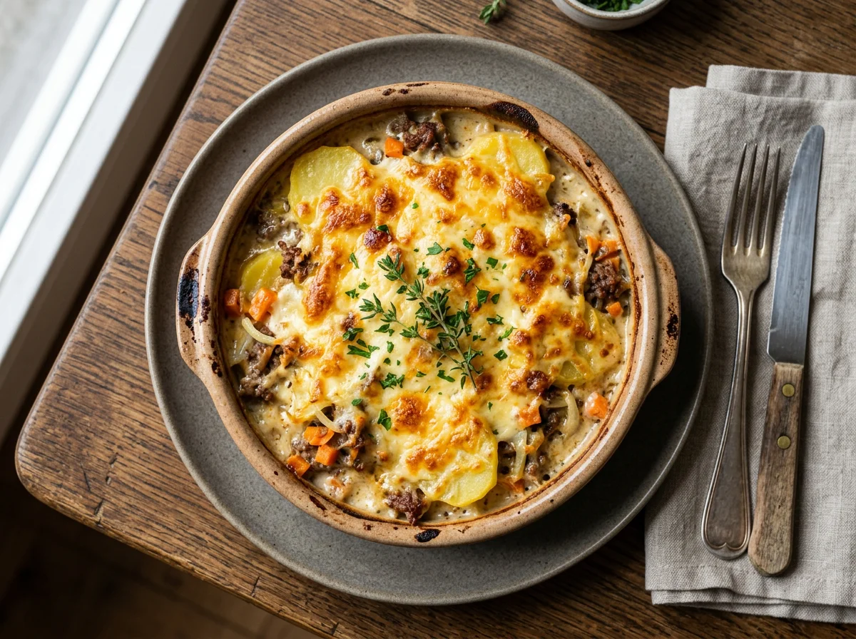 Kartoffel-Hackfleisch-Auflauf mit Käse photo