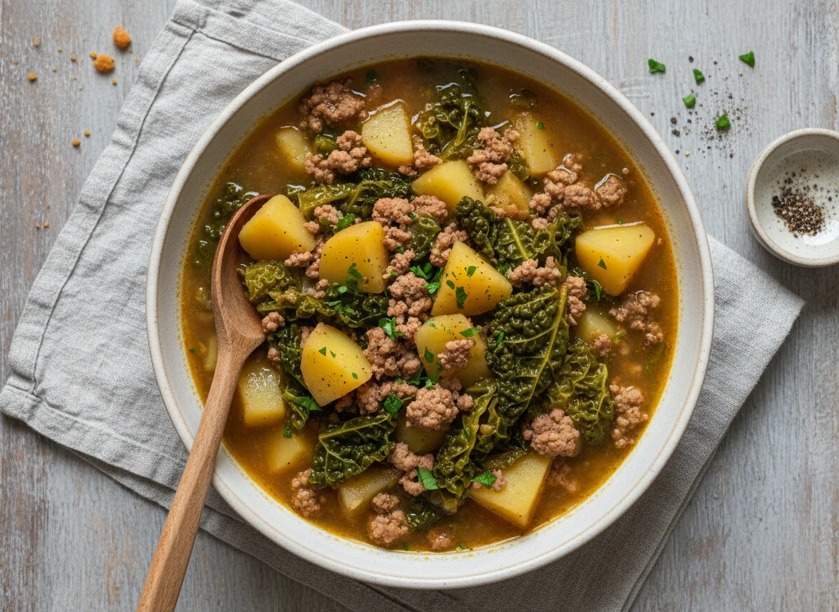 Kartoffel-Hackfleisch-Eintopf mit Wirsing photo