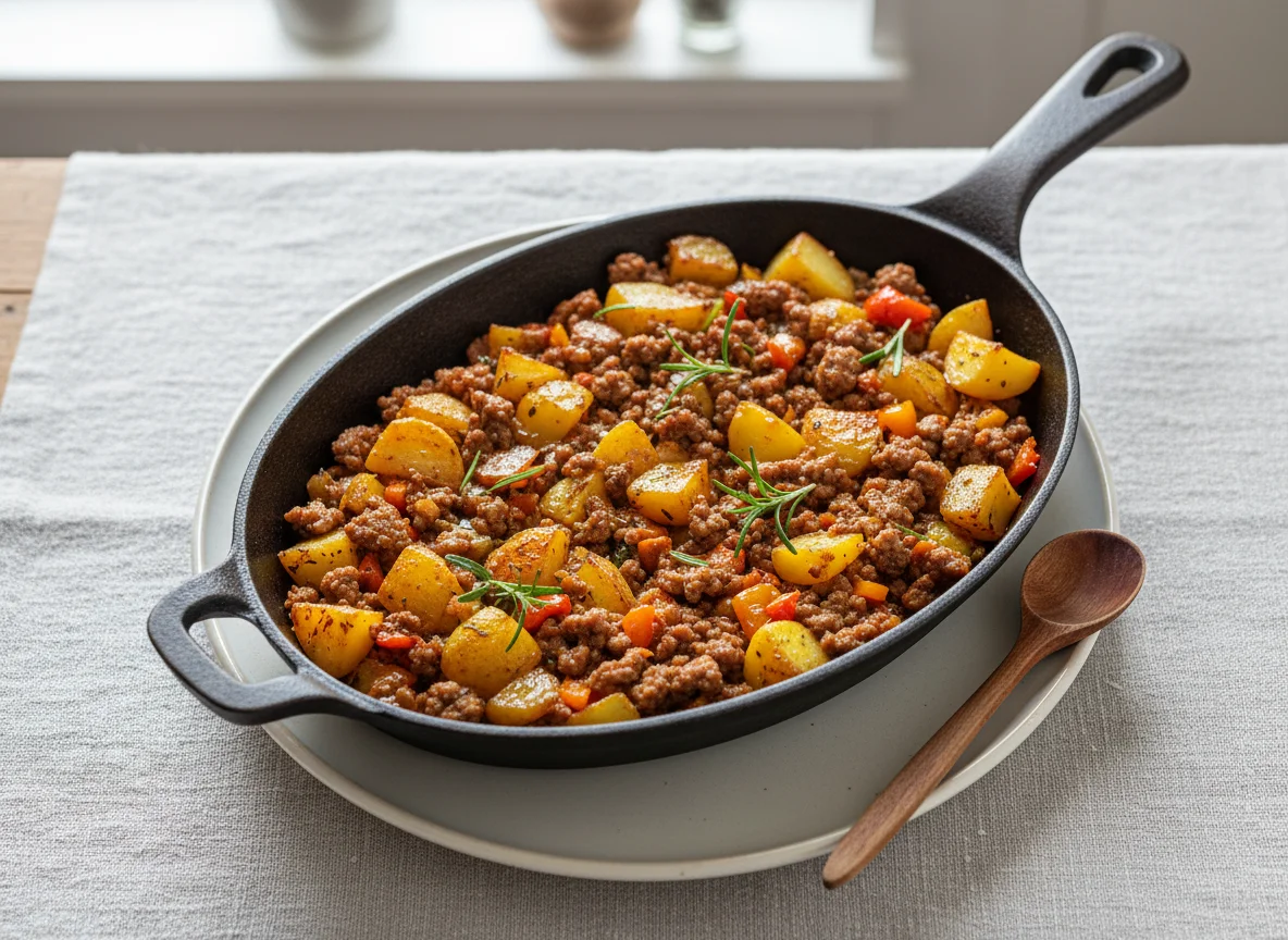 Kartoffel-Hackfleisch-Pfanne photo